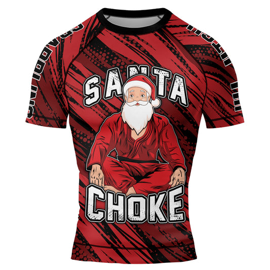 Santa Choke Men's Short Sleeve Rash Guard