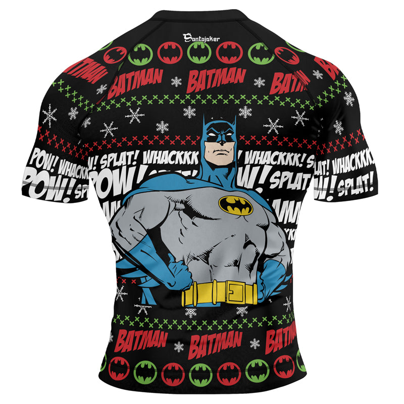 Batman Christmas Men's Short Sleeve Rash Guard