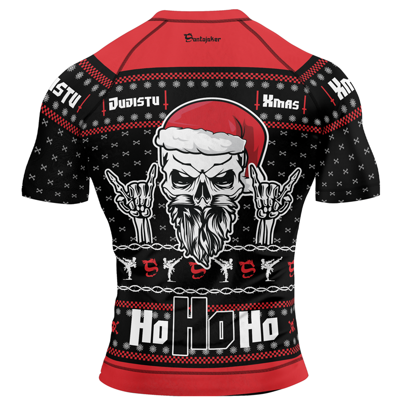 Rock Vibes Christmas Men's Short Sleeve Rash Guard