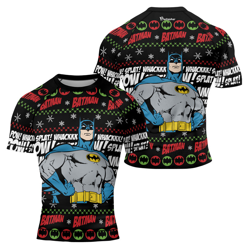 Batman Christmas Men's Short Sleeve Rash Guard