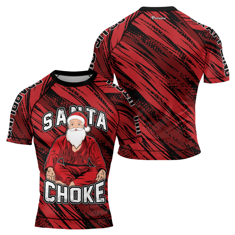 Santa Choke Men's Short Sleeve Rash Guard