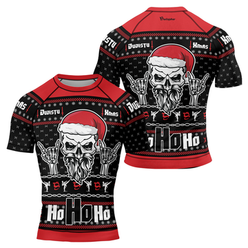 Rock Vibes Christmas Men's Short Sleeve Rash Guard