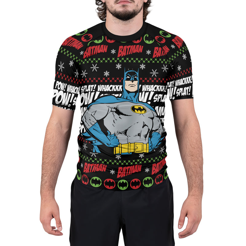 Batman Christmas Men's Short Sleeve Rash Guard