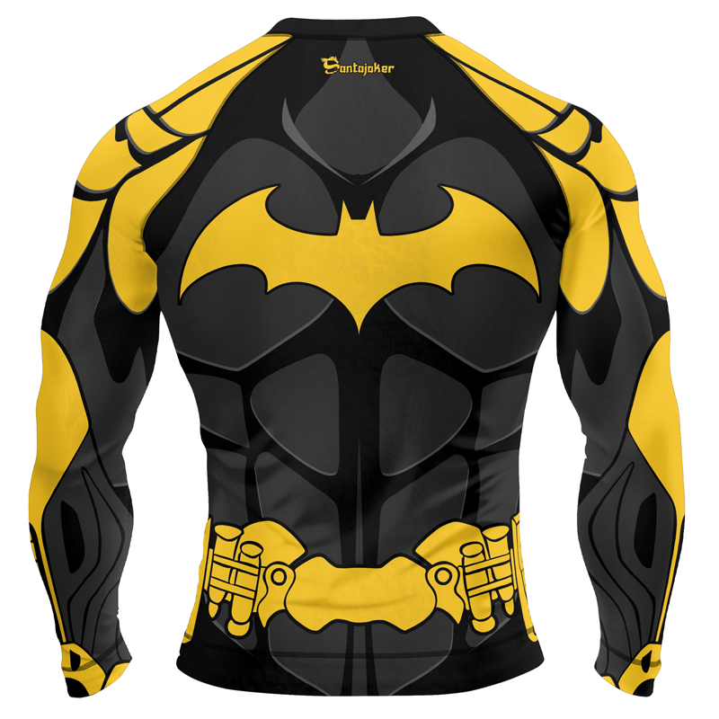 Batman's Yellow Bat Armor Men's Long Sleeve Rash Guard | Rash Guard