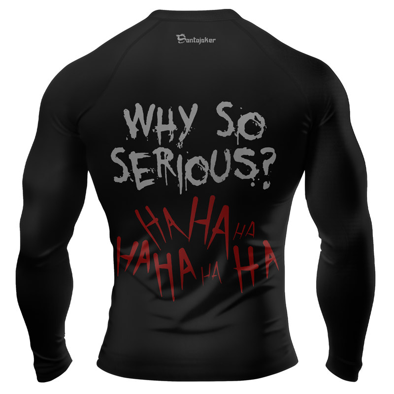 Why So Serious Joker Black Men's Long Sleeve Rash Guard