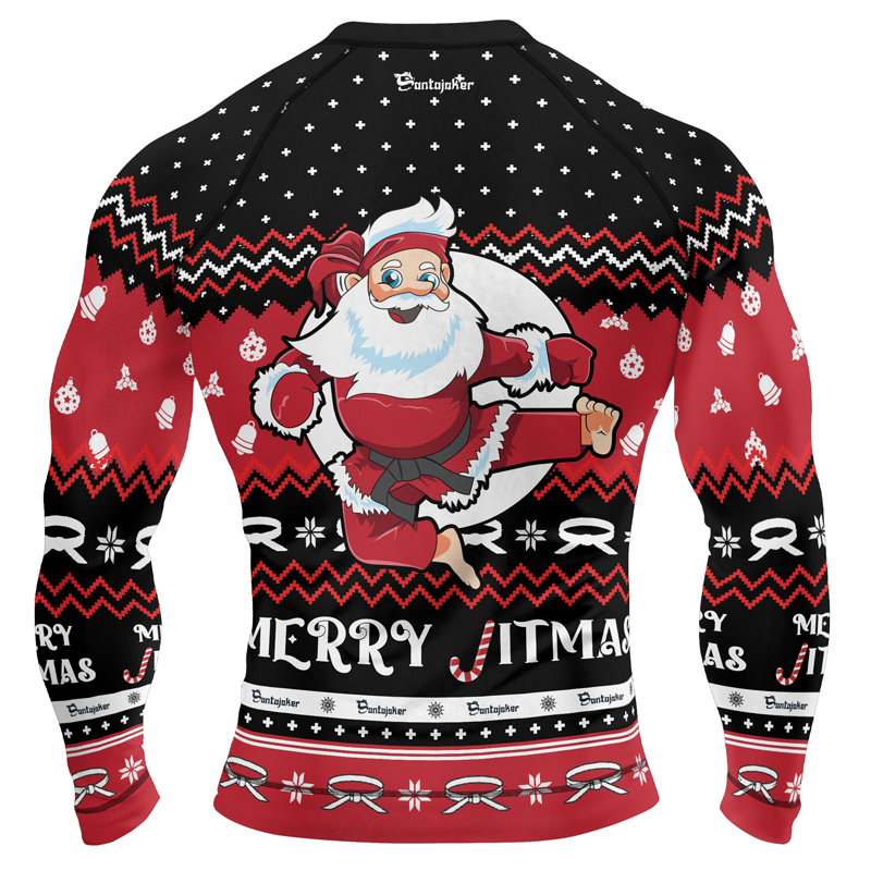 Merry Jitmas Men's Long Sleeve Rash Guard