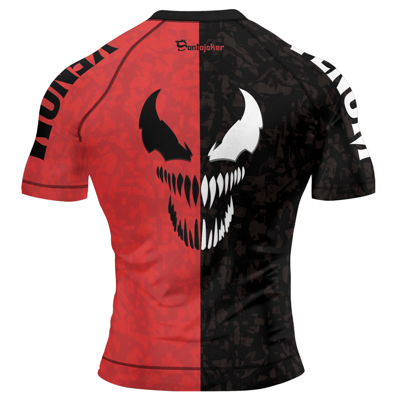 Black And Red Venom Men's Short Sleeve Rash Guard | Venom Rash Guard