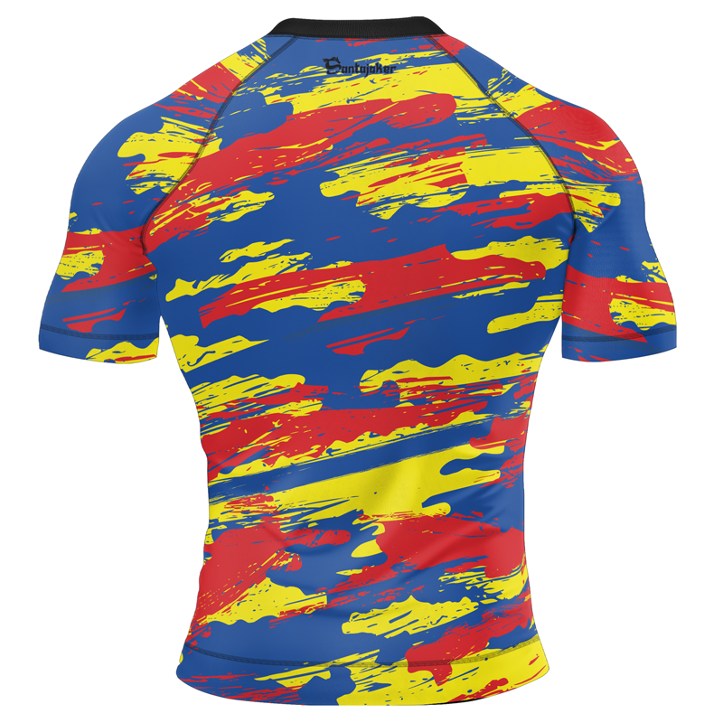 Superman Paint Streak Men's Short Sleeve Rash Guard