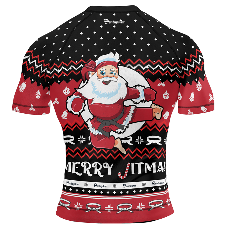 Merry Jitmas Men's Short Sleeve Rash Guard