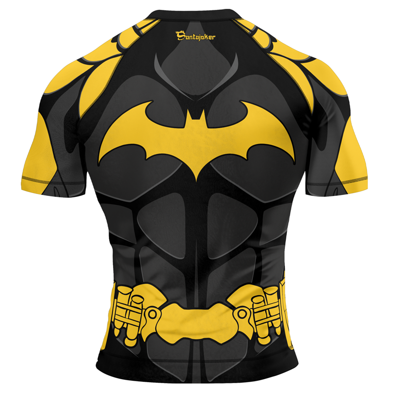 Batman's Yellow Bat Armor Men's Short Sleeve Rash Guard | Rash Guard