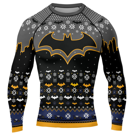 Shadow Bat Christmas Men's Long Sleeve Rash Guard