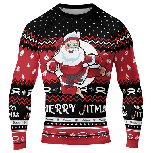 Merry Jitmas Men's Long Sleeve Rash Guard