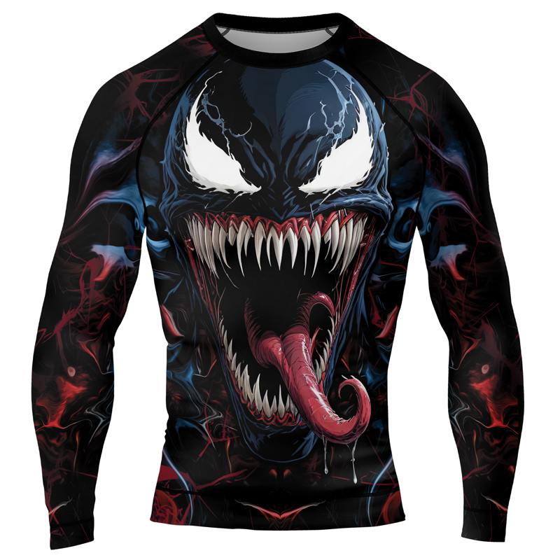 Symbiote Wrath Men's Long Sleeve Rash Guard | Marvel Venom Rash Guard