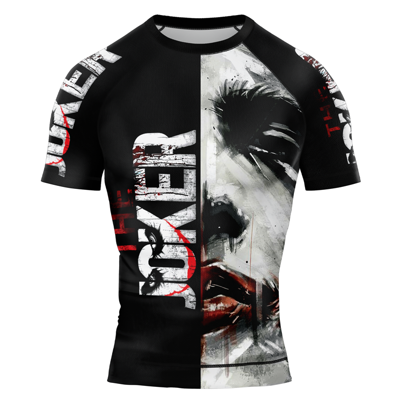 The Joker Face Men's Short Sleeve Rash Guard