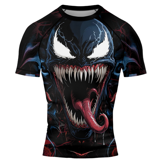 Symbiote Wrath Men's Short Sleeve Rash Guard | Marvel Venom Rashguard