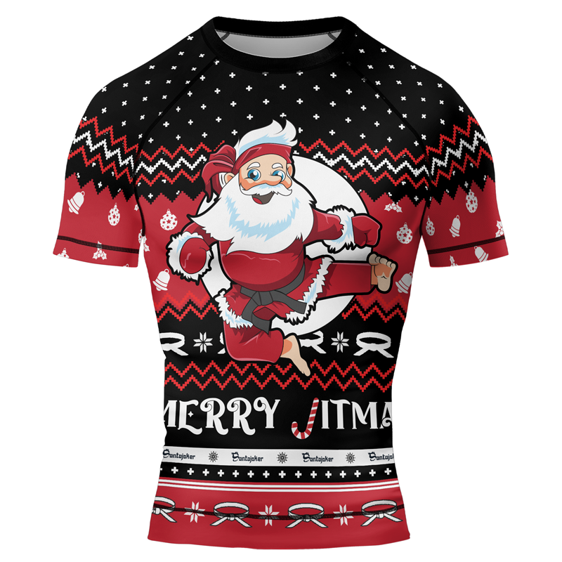 Merry Jitmas Men's Short Sleeve Rash Guard