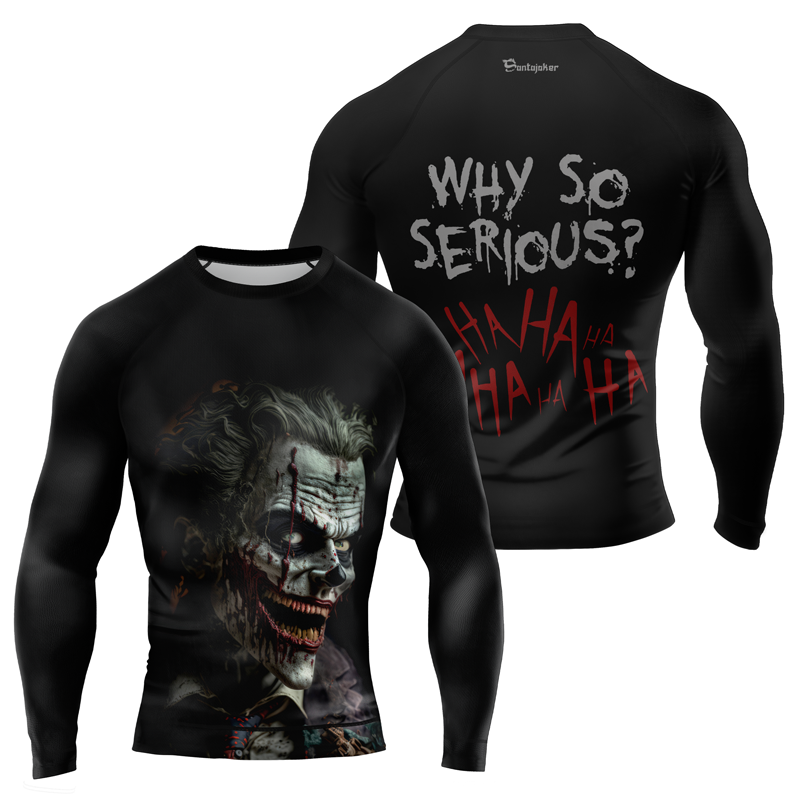 Why So Serious Joker Black Men's Long Sleeve Rash Guard