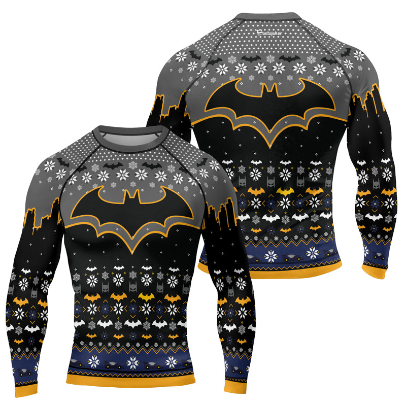 Shadow Bat Christmas Men's Long Sleeve Rash Guard