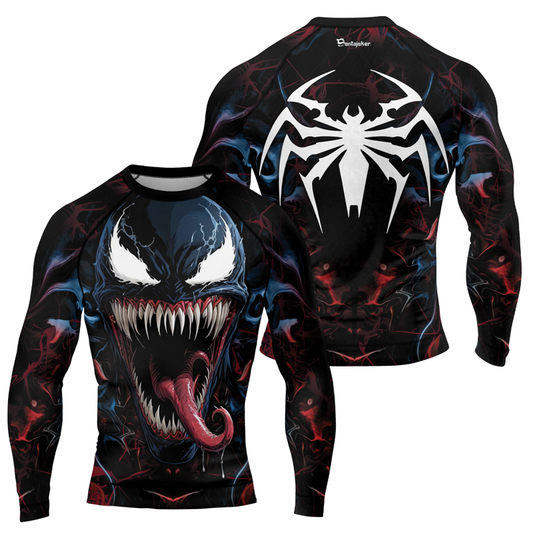 Symbiote Wrath Men's Long Sleeve Rash Guard | Marvel Venom Rash Guard