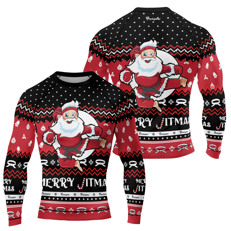 Merry Jitmas Men's Long Sleeve Rash Guard