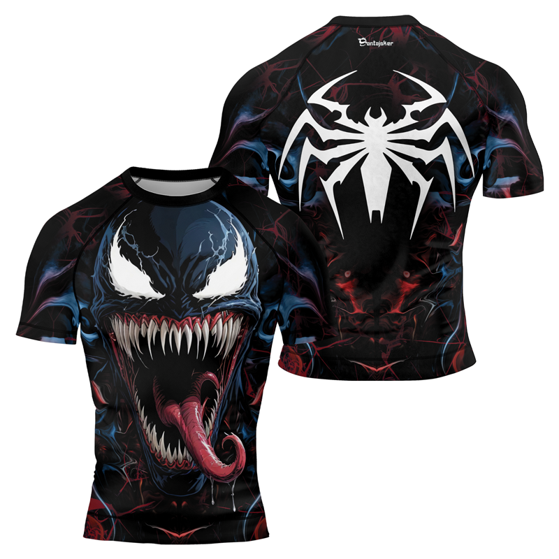 Symbiote Wrath Men's Short Sleeve Rash Guard | Marvel Venom Rashguard