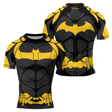 Batman's Yellow Bat Armor Men's Short Sleeve Rash Guard | Rash Guard