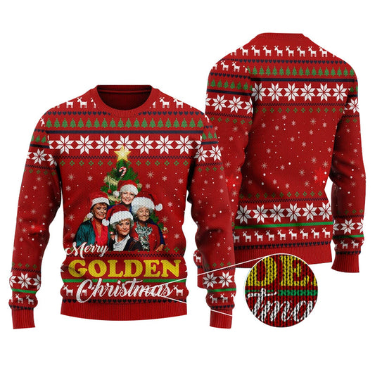 Merry Golden Christmas Ugly Sweater