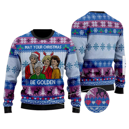 The Girls May Your Christmas Be Golden Ugly Sweater