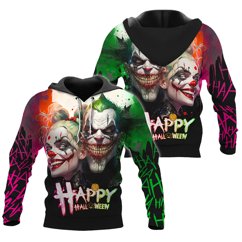 Joker And Harley Quinn Happy Halloween Hoodie