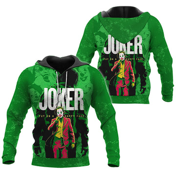 Joker Put On A Happy Face Green Hoodie 