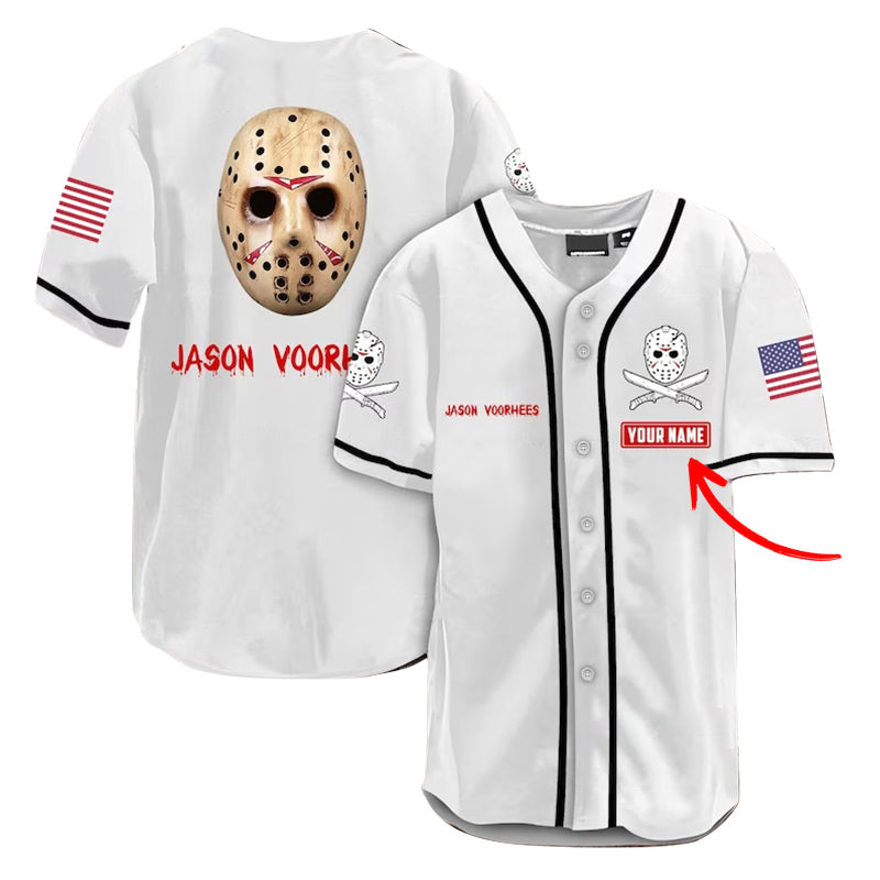 Personalized Jason Voorhees USA Flag Baseball Jersey