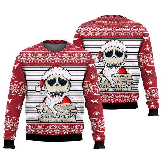 Christmas Dept Jack Skellington Santa Ugly Sweater