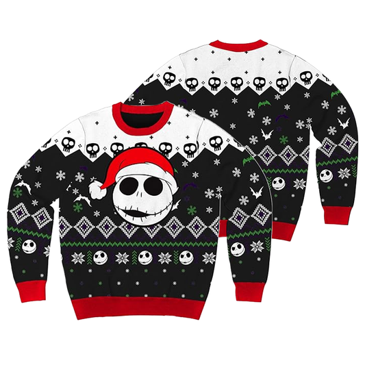 Jack Skellington Santa Hat Ugly Sweater