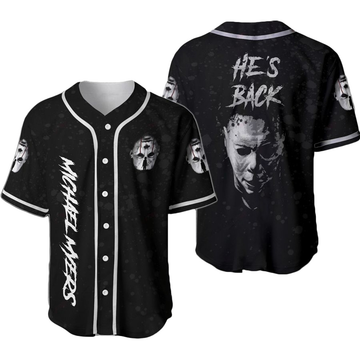 Michael Myers Halloween He's Back Baseball Jersey