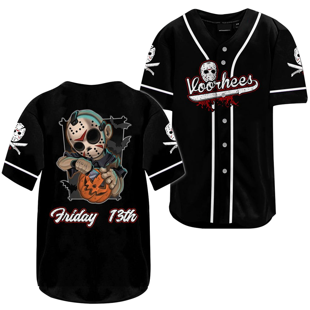 Friday The 13th Jason Voorhees Orange Baseball Jersey