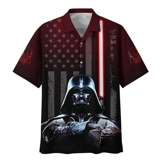 Darth Vader Lightsaber American Flag Hawaiian Shirt