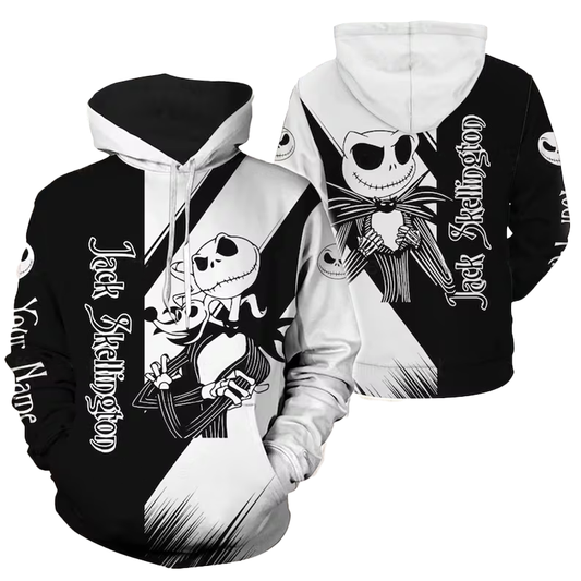 Personalized Jack Skellington And Zero Zip Hoodie