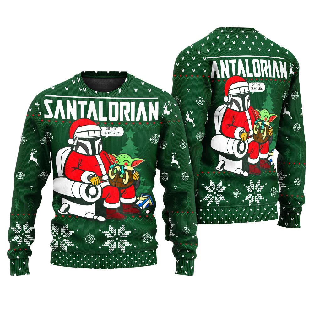 Santalorian And Baby Yoda Ugly Sweater