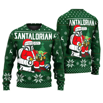 Santalorian And Baby Yoda Ugly Sweater