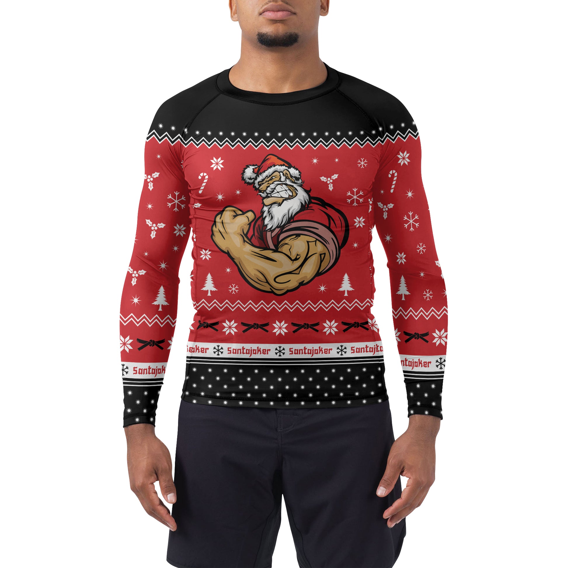 Merry Liftmas Men's Long Sleeve Rash Guard