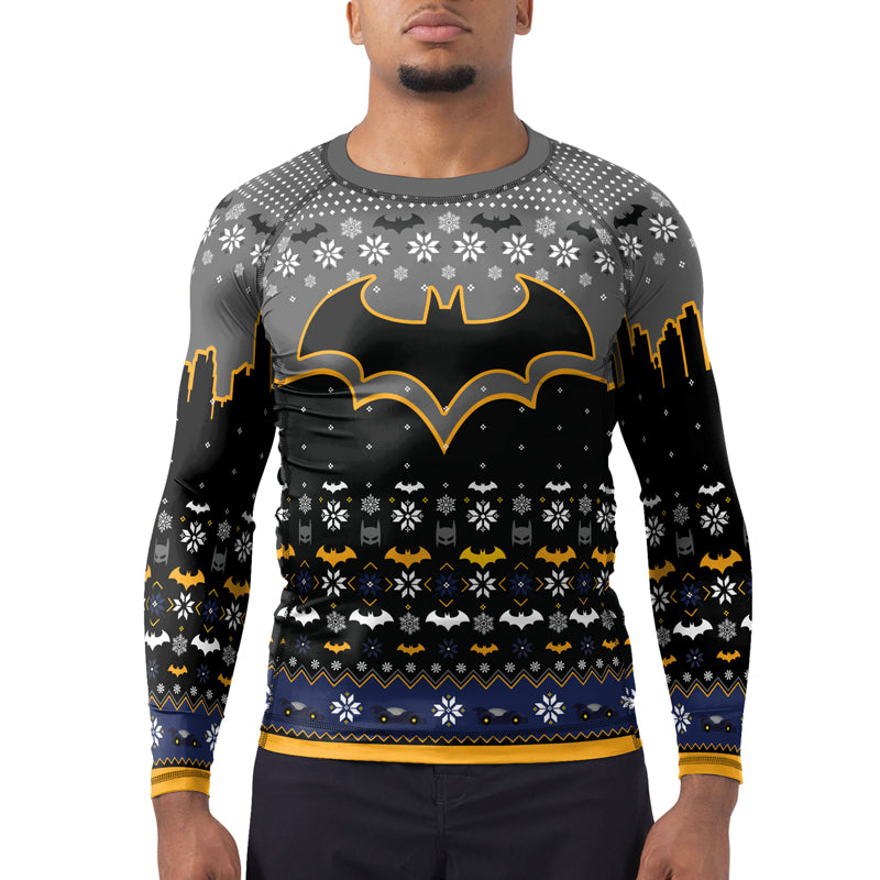 Shadow Bat Christmas Men's Long Sleeve Rash Guard