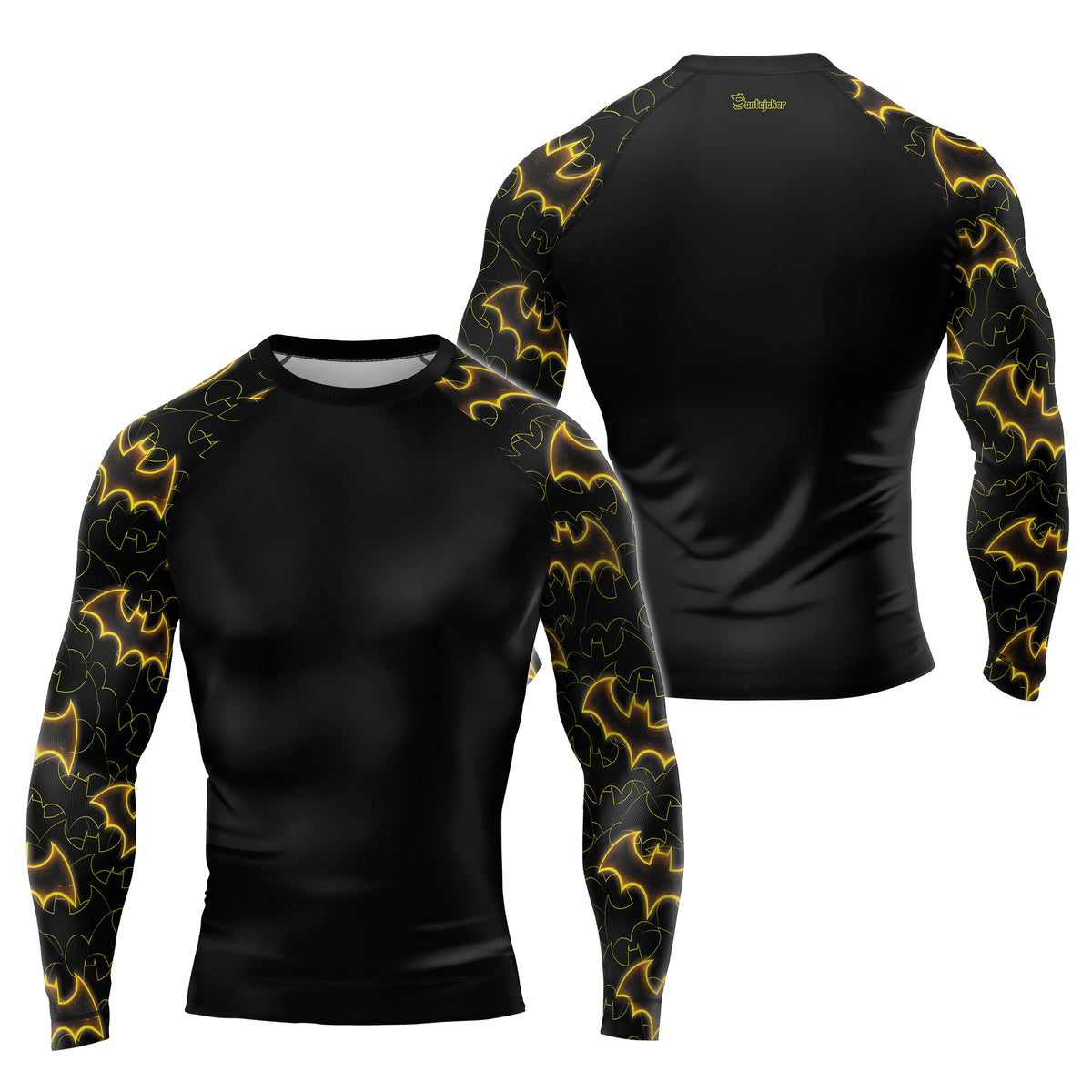 Golden Shadow Bat Men's Long Sleeve Rash Guard