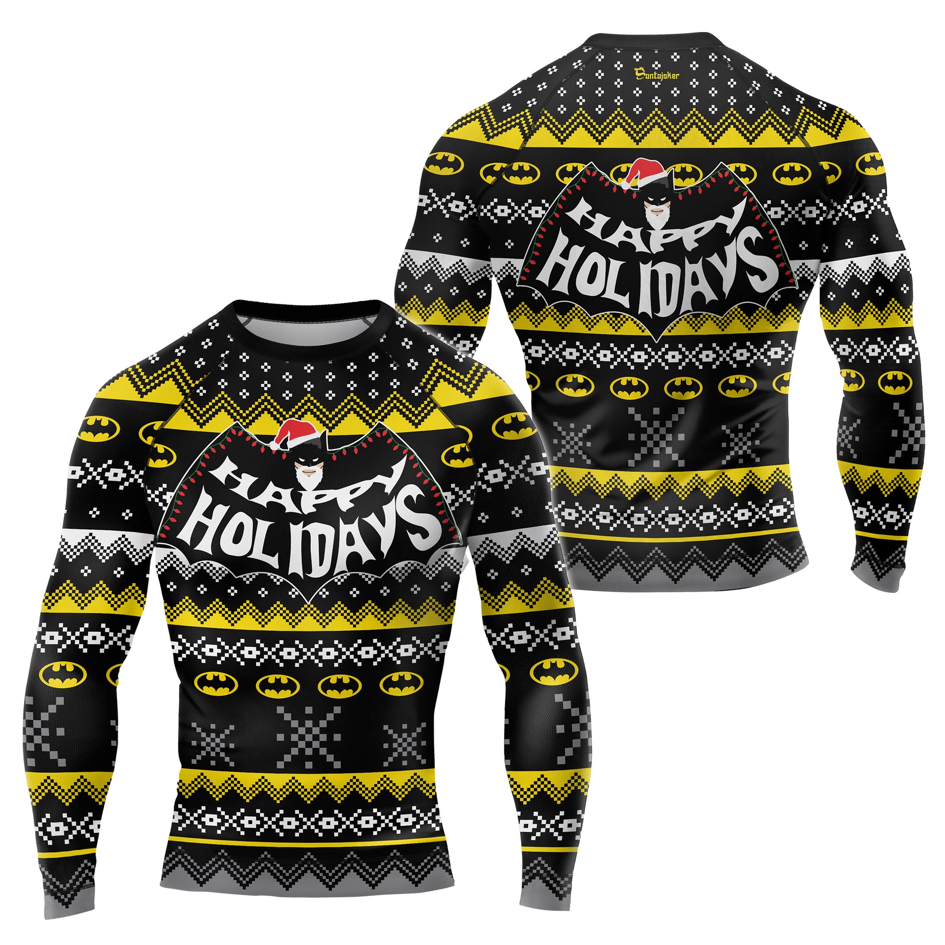 Happy Holidays Men's Long Sleeve Rash Guard