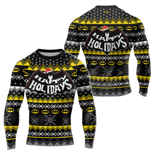 Happy Holidays Men's Long Sleeve Rash Guard