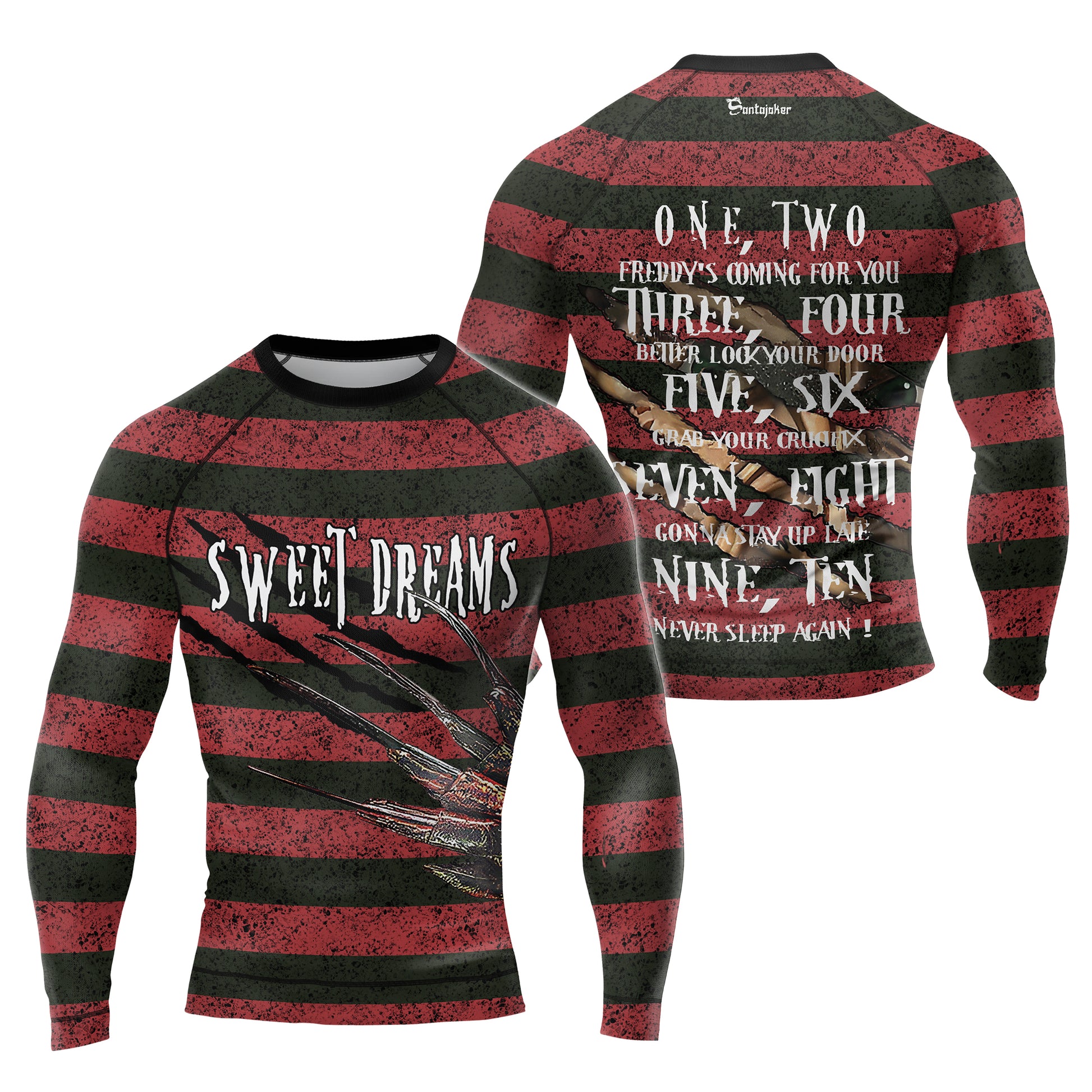 Freddy Krueger Sweet Dreams Men's Long Sleeve Rash Guard