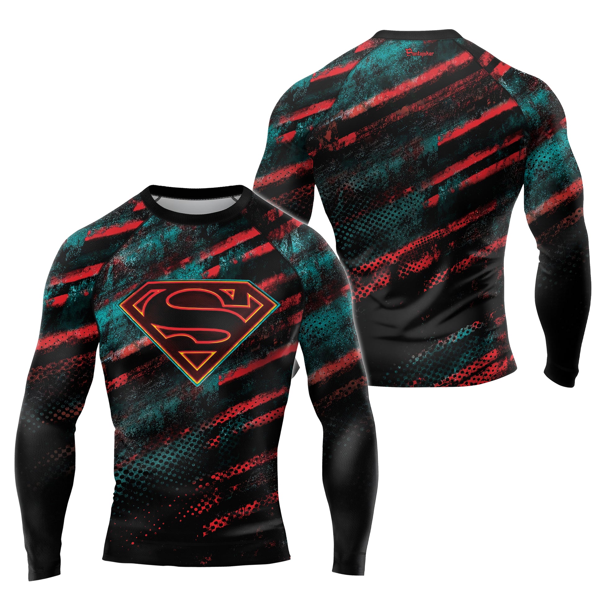 Red Kryptonite Superman Men's Long Sleeve Rash Guard