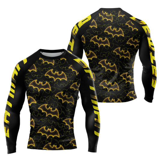 Golden Shadow Bat Men's Long Sleeve Rash Guard