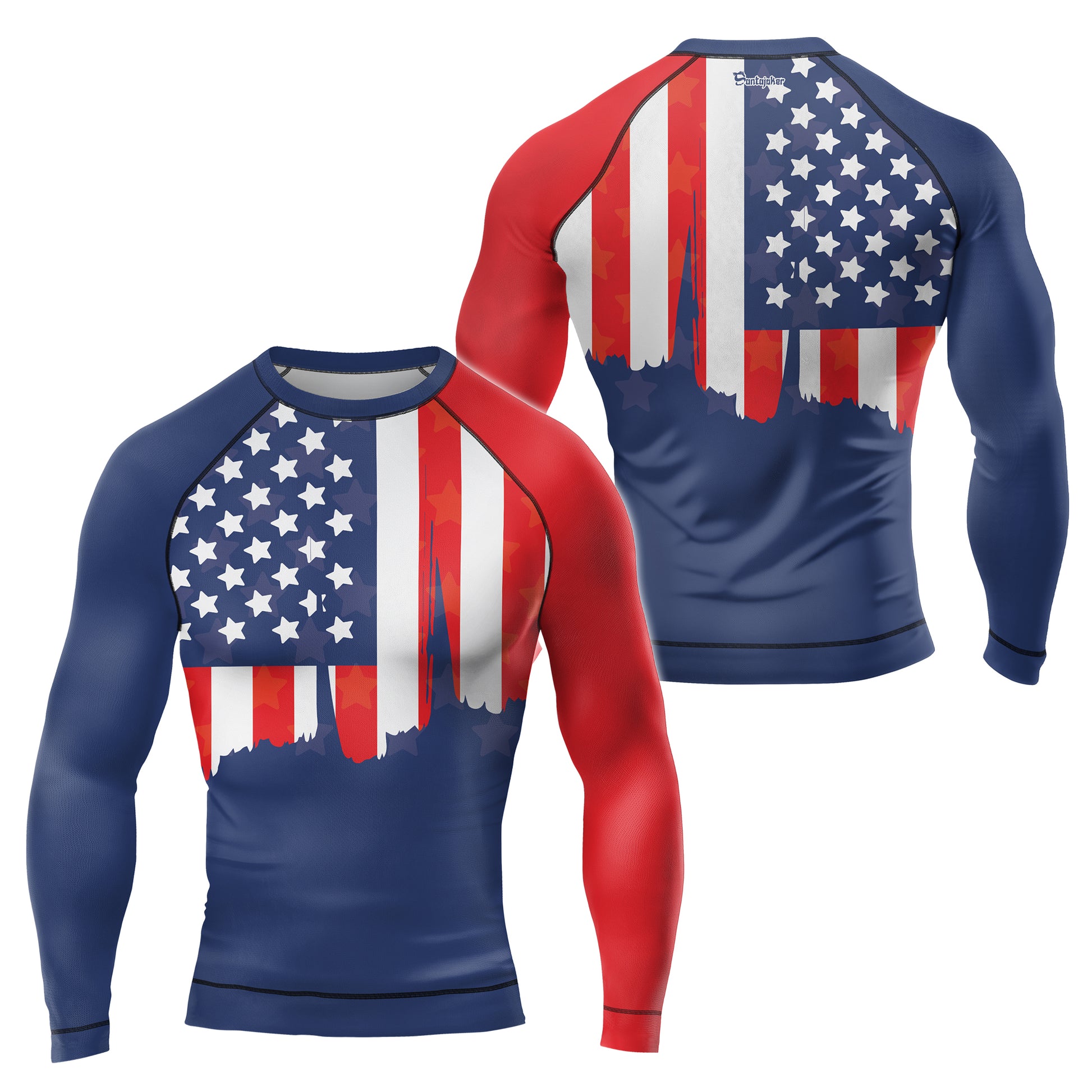 American Flag Men's Long Sleeve Rash Guard | Patriotic Rash Guard