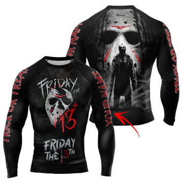 Jason Voorhees Scary Men's Long Sleeve Rash Guard