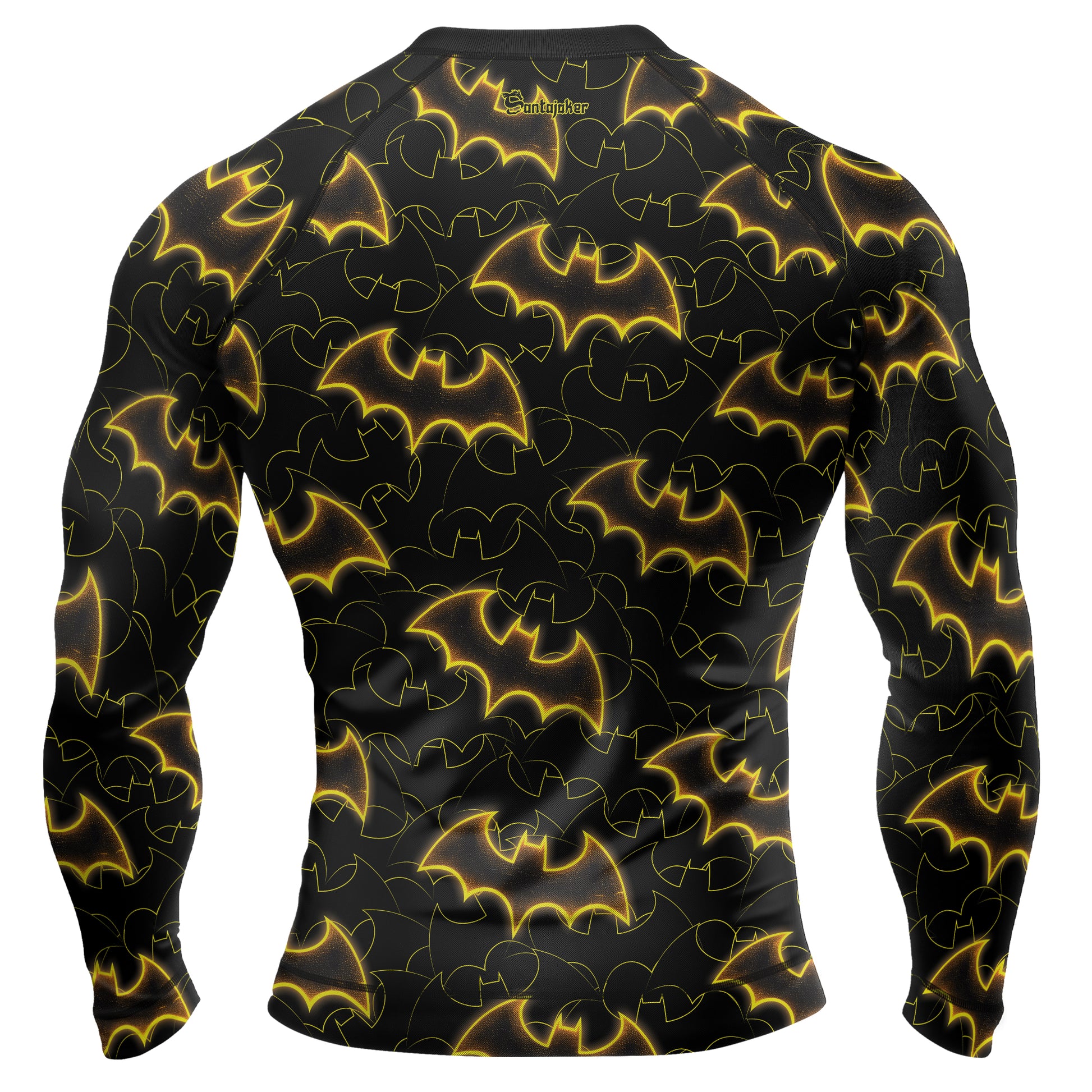 Golden Shadow Bat Men's Long Sleeve Rash Guard